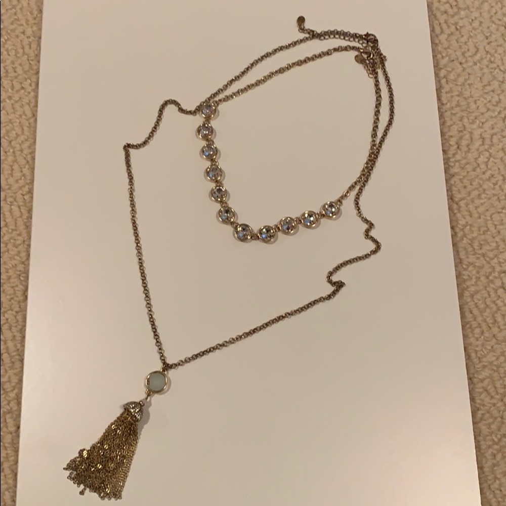 Gold and rhinestone necklace set